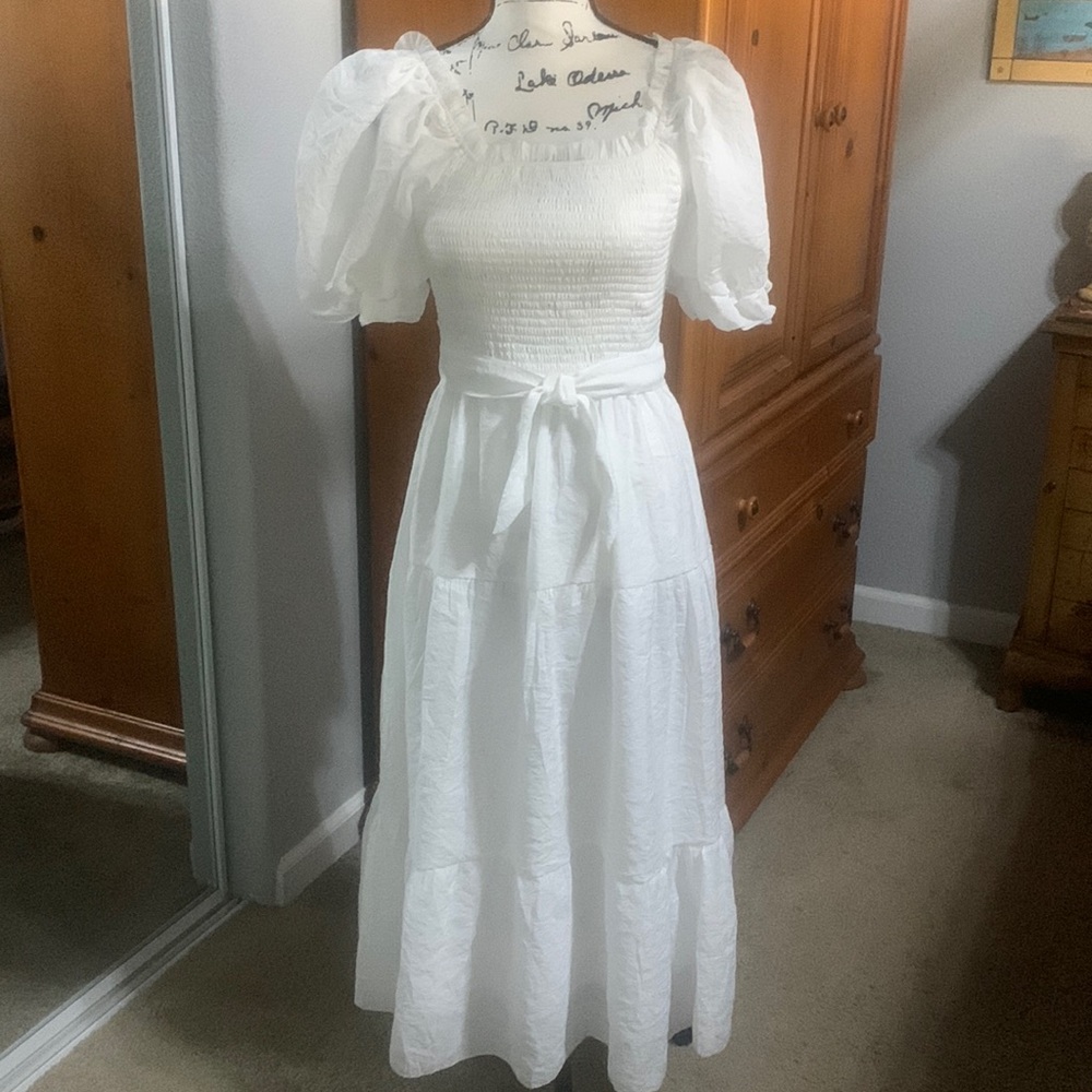 Adorable Sexy White Triple Tier Dress